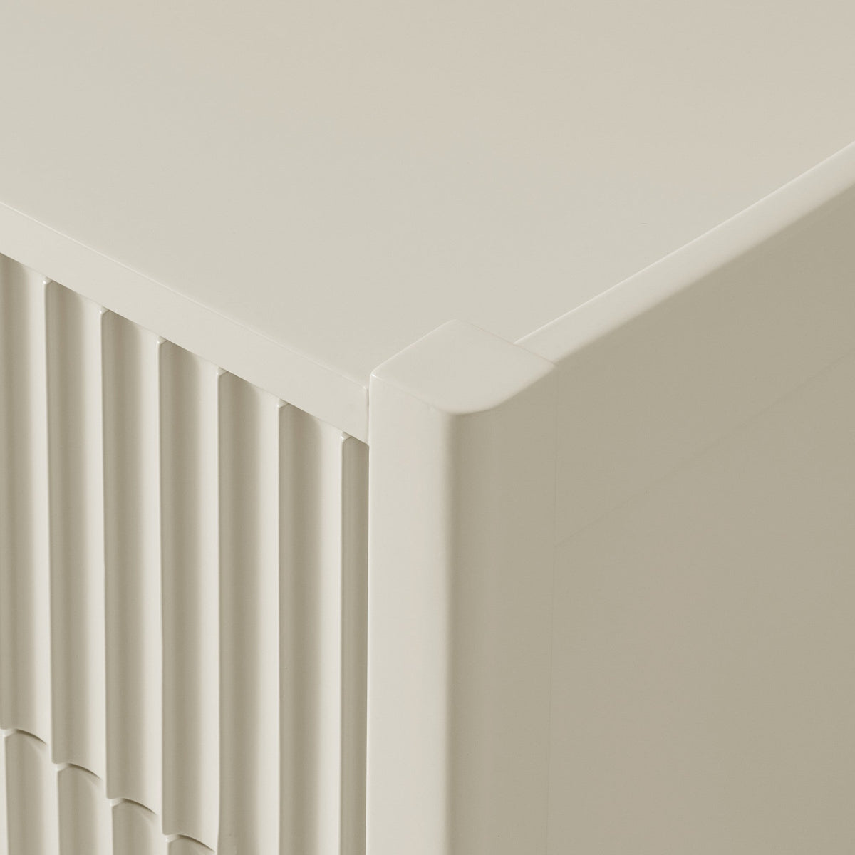 Louis 3-Drawer Fluted Nightstand Wood Bedside Storage Cabinet