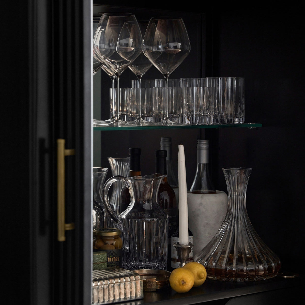 Louis Wood Bar Cabinet Constructivist-Inspired Wine Cabinet With Drawer