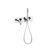 Mecca Wall Mount Bath Mixer With Hand Shower Chrome
