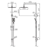 Square Project Twin Shower Brushed Gold