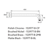 Wall Mount Shower Arm - Matte Black