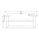 NERO Dolce Double Towel Rail 700mm Chrome